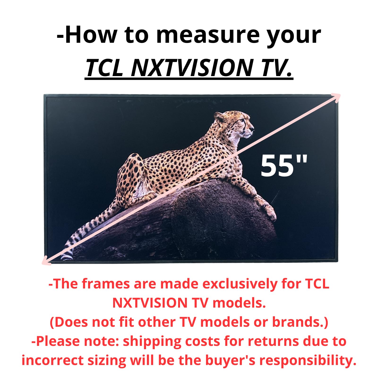 Amazon.com: 55 inch TV frame for TCL NXTVISION TV. Satin Black