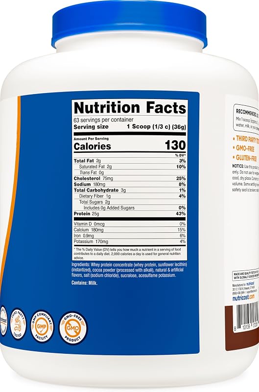 Nutricost Whey Protein Concentrate (Chocolate) 5LBS image 5