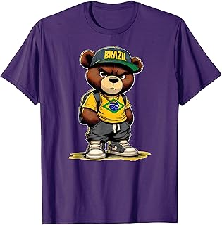 Brazil Flag Shirt Cute Teddy Bear Bandeira Brasil 10 T-Shirt