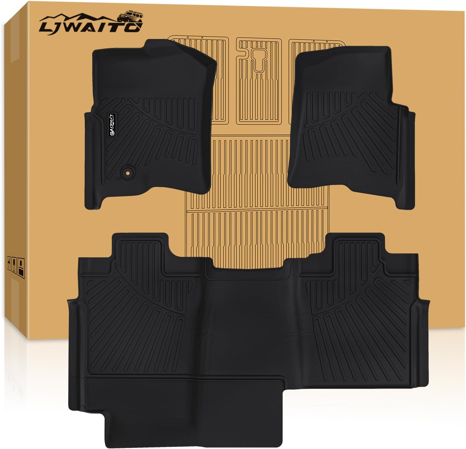 LJWAITO Custom TPE Floor Mats for Ford F-150 (2004–2008) - Front and Rear