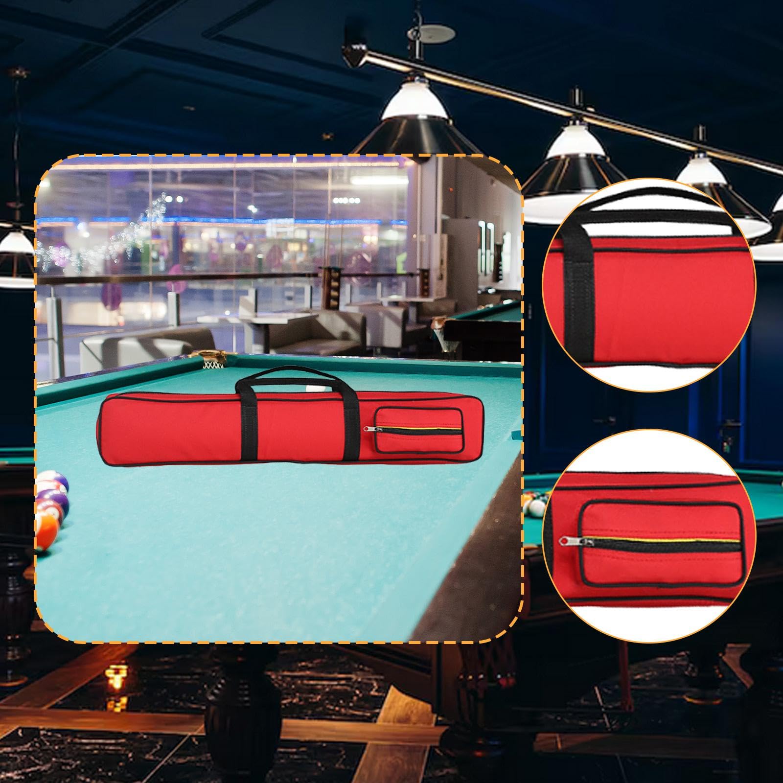 F Fityle Étui de Protection pour Queue de Billard, Anti-poussière, Souple, Résistant à l'usure, étanche, Fournitures de Billard, Cadeau élégant, 1/2 Sac de