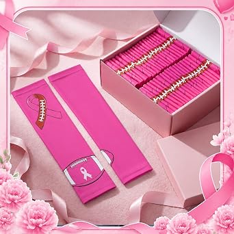 Gejoy 4 Pair Breast Cancer Awareness Arm Sleeves