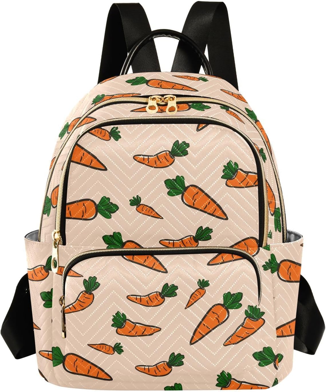 Hand Drawn Carrot Pattern Backpack Purse for Women Shoulder Bag Fashion Daypack Ladies Handbag Lightweight Travel Bag Rucksack