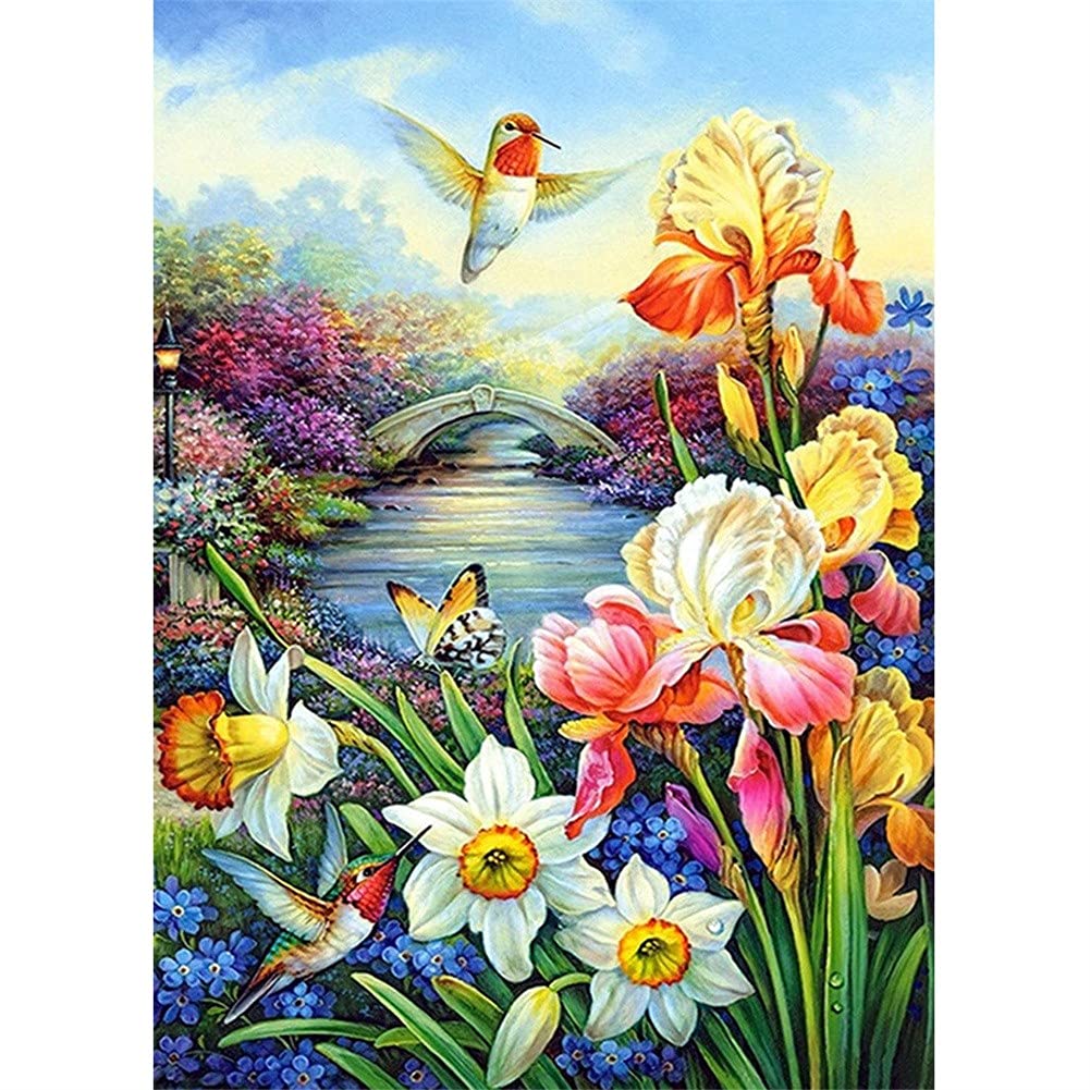 Diamond Painting Fleurs colorées 50x120cm : finis les strass qui tombent avec notre toile mosaïque 5D