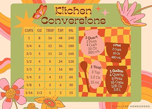 Miniatura 10 de Imán de conversión de cocina para refrigerador, 5x7 pulgadas, conversión métrica a estándar, impresión grande, fabricado en los Estados Unidos