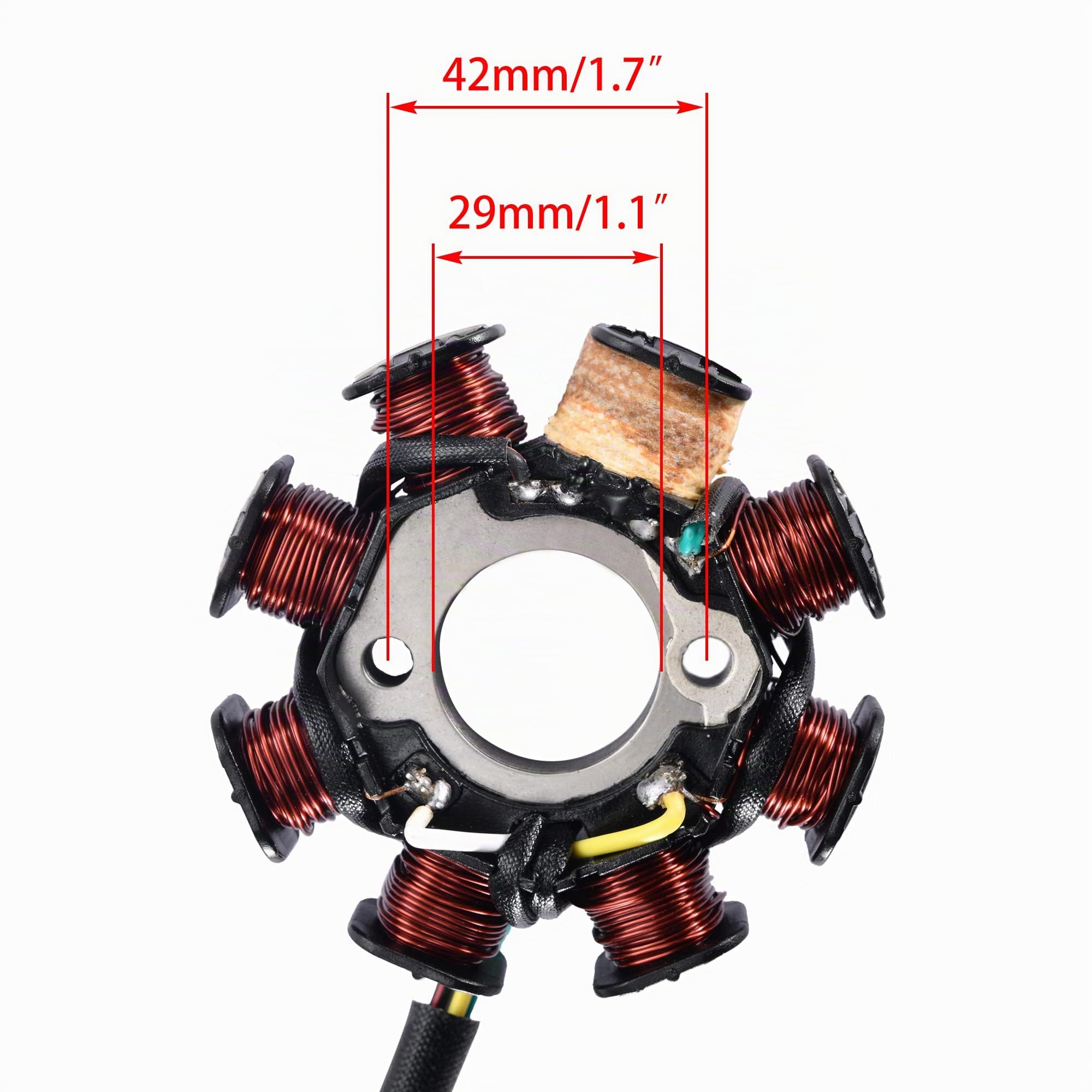 WOOSTAR Magneto Statore 8 Bobina 5 Fili Sostituzione per 4 Tempi 125cc 150cc Cinese ATV GY6 152QMI Motore Taotao Crossfire Scooter