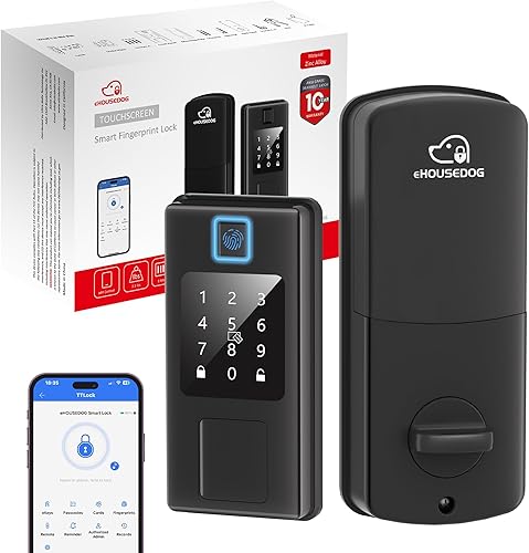 EHD-SF01, cerradura inteligente de huellas dactilares, cerradura de puerta de entrada sin llave, cerradura de teclado con pantalla táctil, cerradura