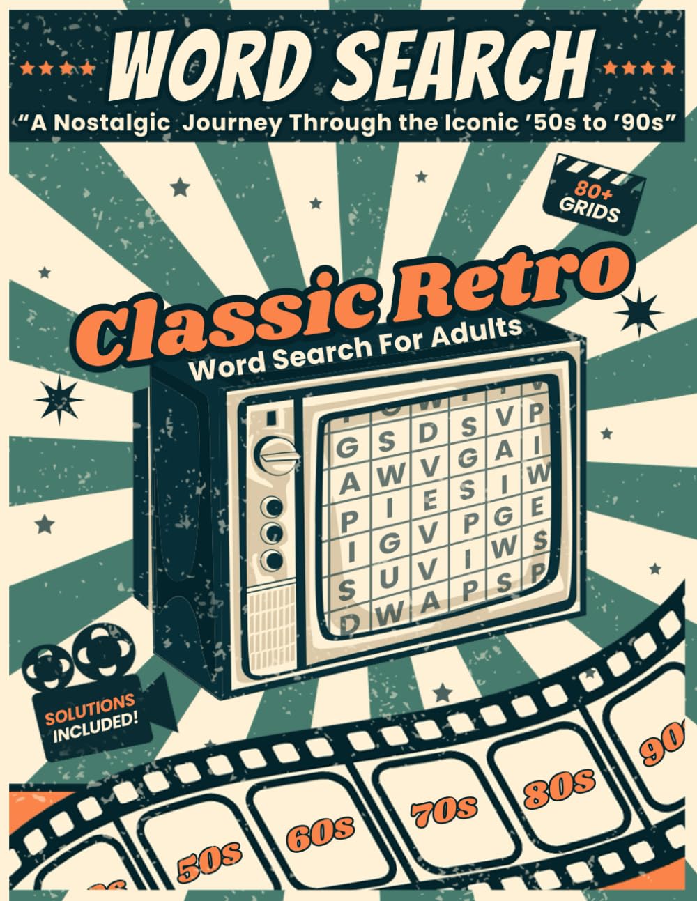Classic Retro Word Search For Adults: A Nostalgic Journey Through the Iconic 50s to 90s