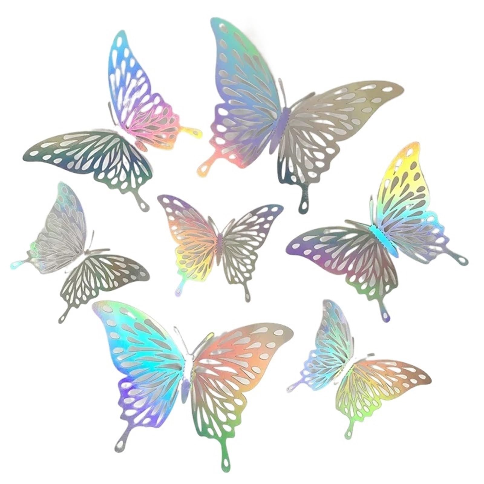 12pcs Sticker 3D Effect Crystal Butterflies Wall Beautiful Butterfly For Kids Room Decal Home Decoration(Color4)