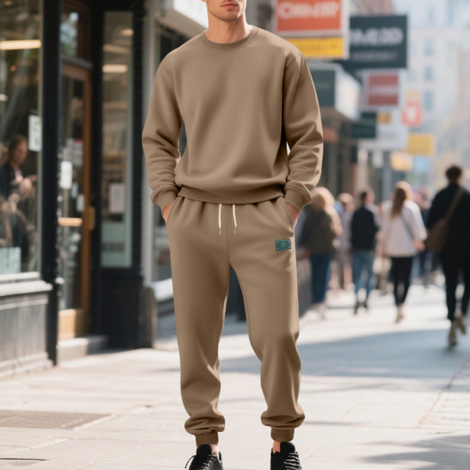 Tuta da uomo in due pezzi, per allenamenti e avventure all'aperto, antistrappo, top e pantaloni da allenamento da uomo, grigio, S