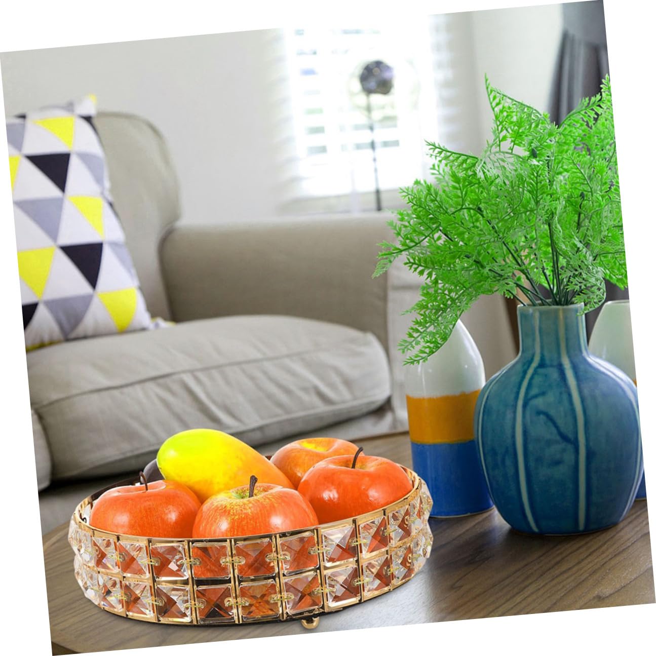 Homoyoyo Bandeja Redonda de Espejo para Joyas, Organizador de Bisutería en Hierro Dorado, 25cm, Adecuado para Tocador y Decoración del Hogar
