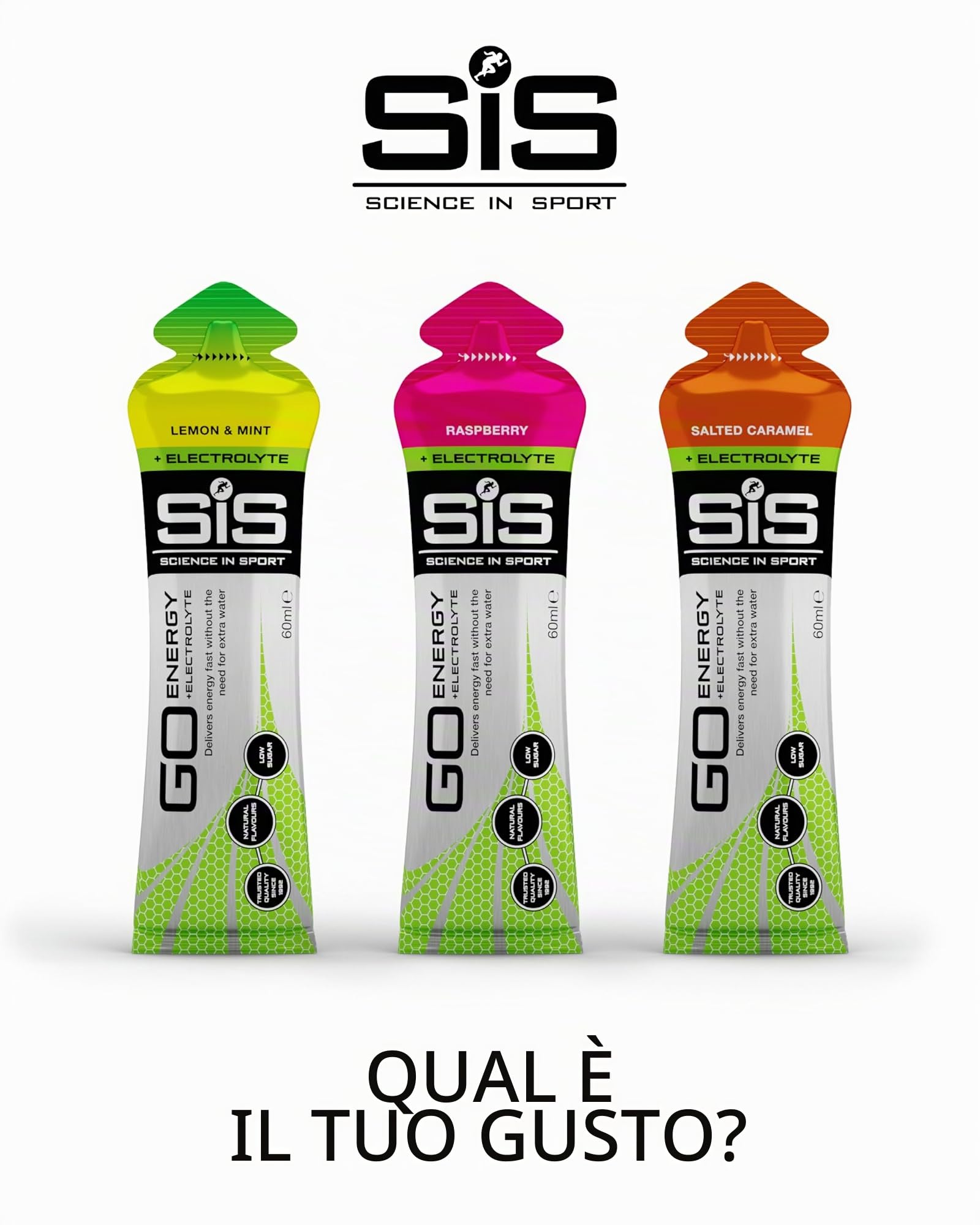 Science in Sport GO Gel + Elettroliti, Lampone, 30 x 60ml