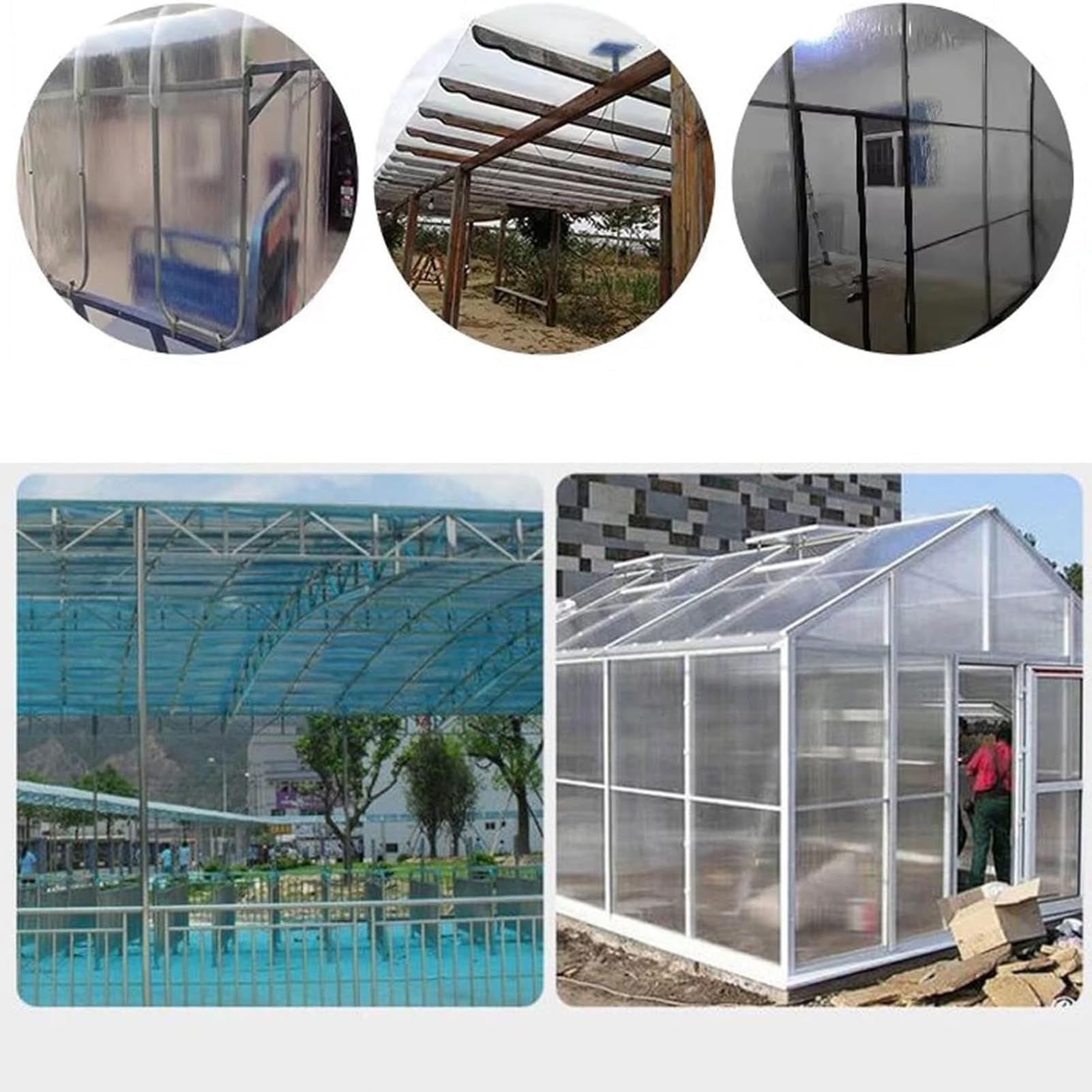 Polycarbonat Dachplatte 0.8mm Klar - 2x0.8m Stegplatte Witterungsbeständig