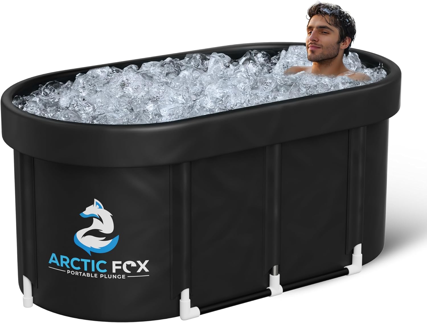 ARCTIC FOX Portable Ice Bath Tub for Athletes: Extra-Large, Inflatable Cold Plunge Tub with Thermal Safety Cover: Air Pump, Travel Bag & Waterproof Timer: Easy to use and Durable Extra Large Plunge
