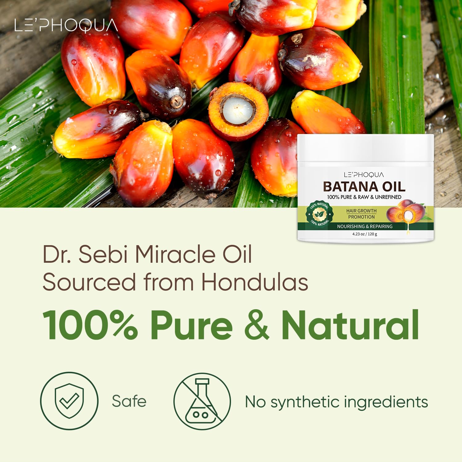 Batana Oil for Hair Growth: Dr. Sebi Honduras Miracle Oil Natural Raw Pure Unrefined Organic for Men & Women prevent Split Ends - Image 2