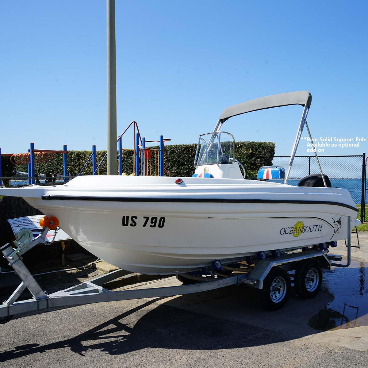 Oceansouth Stainless Steel 3 Bow Bimini Top con Integrato Conservazione Bagagliaio