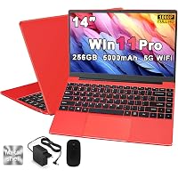 NOTODD PC Portatile 14 Pollici 256GB 1080P 2.4G+5G Win 11 - Red