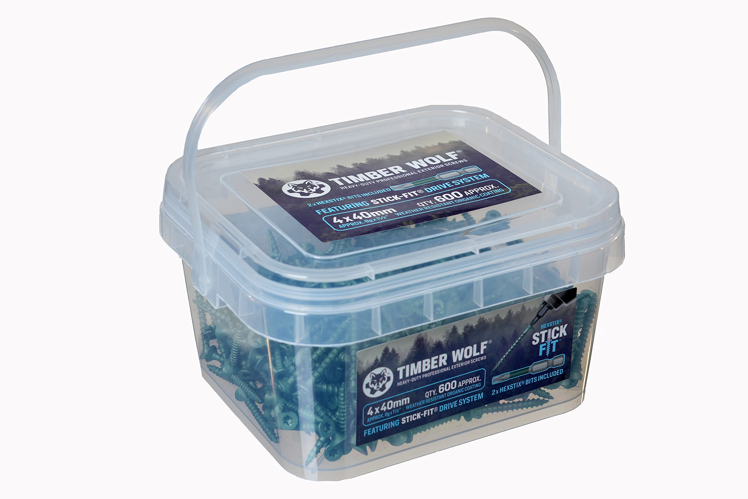 Timber Wolf Green Exterior Woodscrews - 4.0 X 40Mm - Tub Of 600,