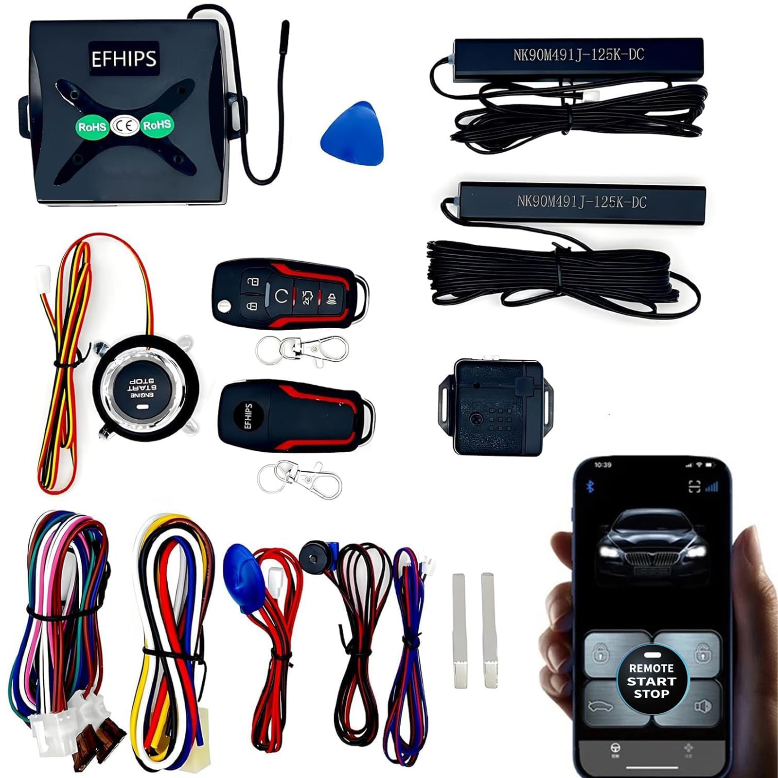 Car Central Locking keyless Entry Button&keyless Entry System with autostart Stop Engine and Alarm & Remote Start