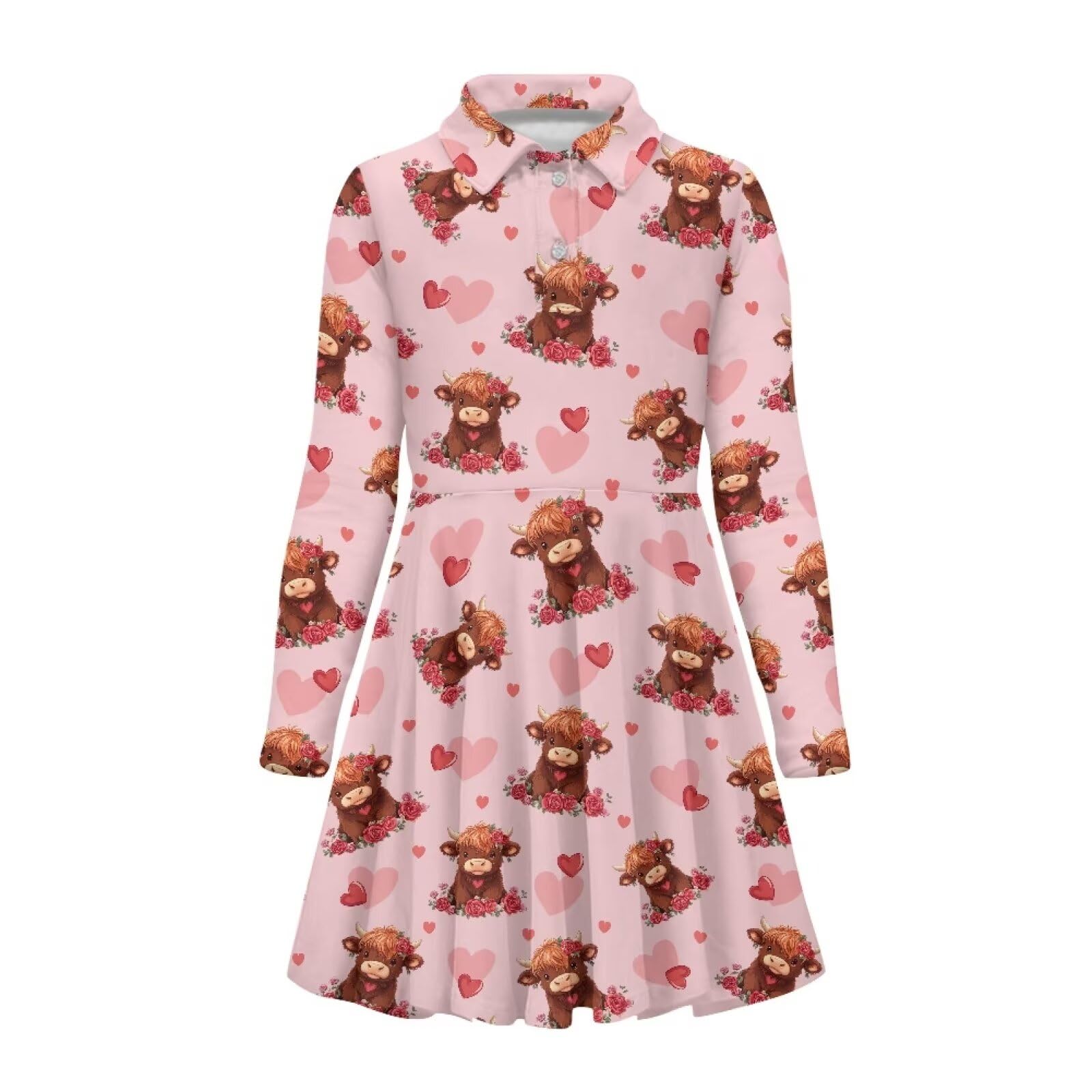 Tongluoye Dress for Girls 3-16Y Long Sleeve Dresses Midi Dress School Uniform