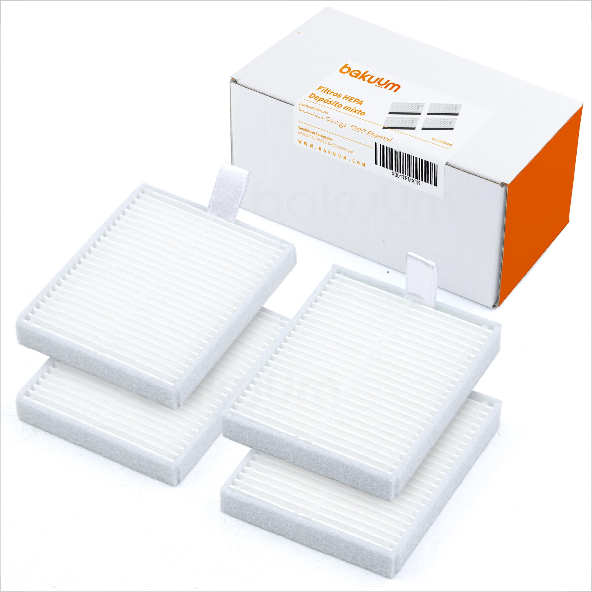Pack of 4 HEPA Filters, for Xiaomi E12 and E10. Pack spare parts and accessories for robot vacuum cleaner