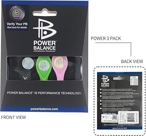 Miniatura 4 de Power Balance la pulsera original de rendimiento original, pulseras de goma de silicona, pulseras deportivas para hombres y mujeres, paquete de 3
