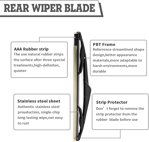 Vista 131 de Juego de tuercas de repuesto para limpiaparabrisas trasero para Jaguar F-PACE 2017-2022, conjunto de accesorios de cubierta del limpiaparabrisas