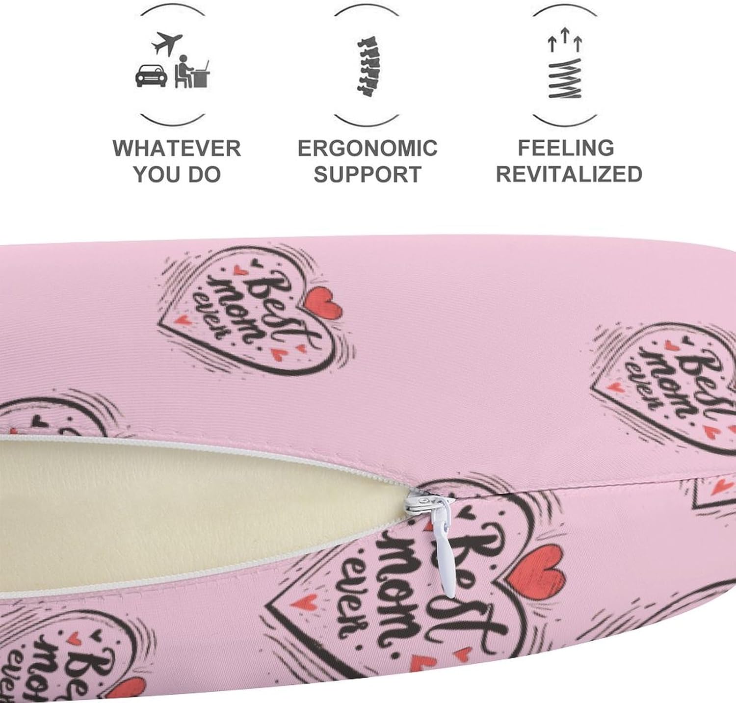 Funny Mom Gift for Mama Funny Travel Pillow U Shaped Memory Foam Neck Pillows Portable for Flight Car Home Office