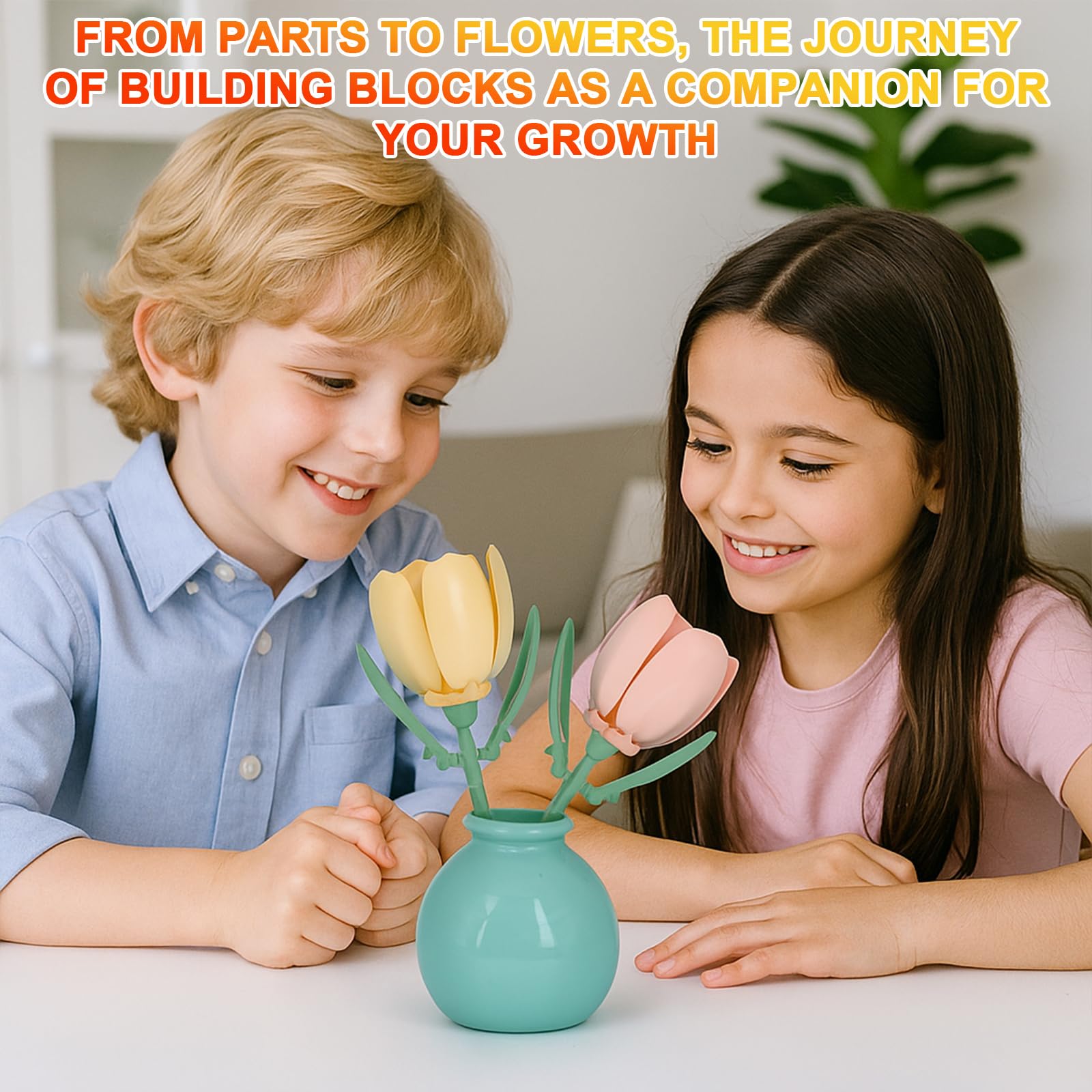 Flower Building Blocks Set Mini Botanical Plants Model Kit for Adults, Home Decor Flowers Display, Creative Gift for Kids, Girls & Women for Christmas, Valentines Day & Birthdays - Image 4