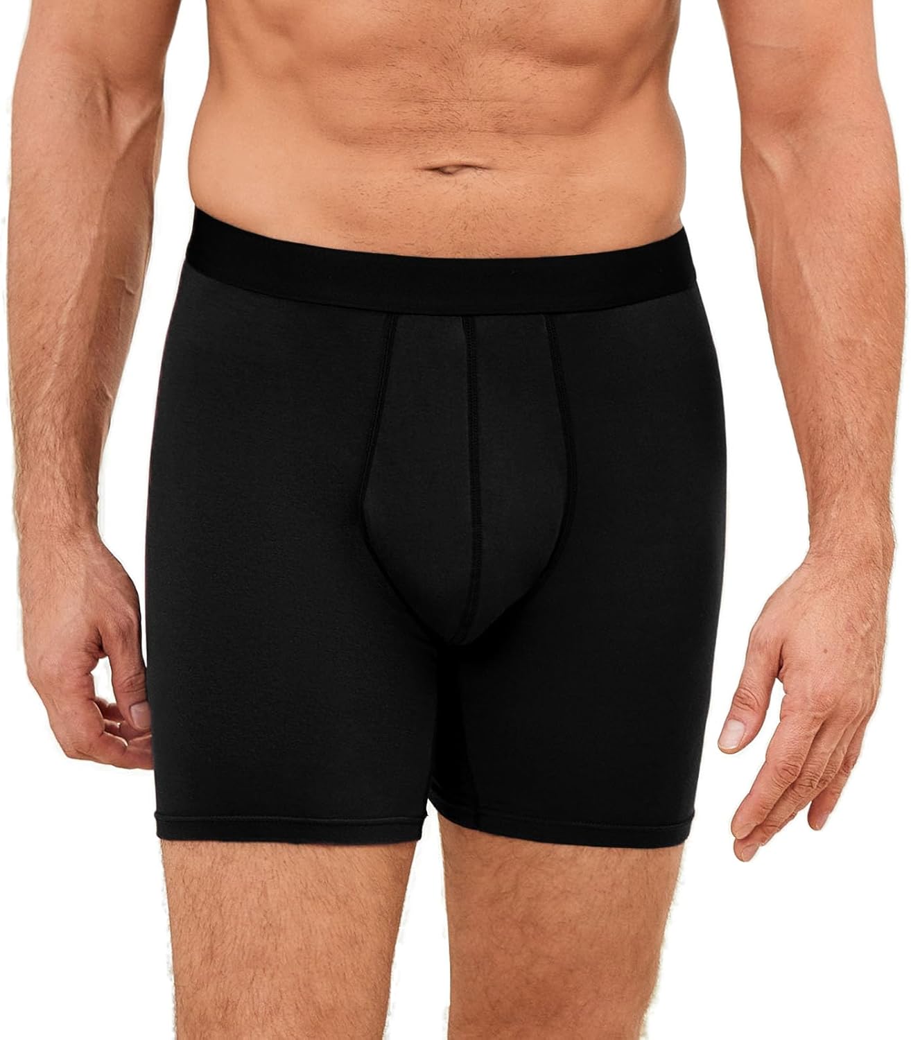 ZAKASA Boxer Lunghi da Uomo in Bambù: Boxer Slim Fit Senza Etichette Morbidi e Traspiranti per Ufficio, Palestra Quotidiana, Confezione da 6