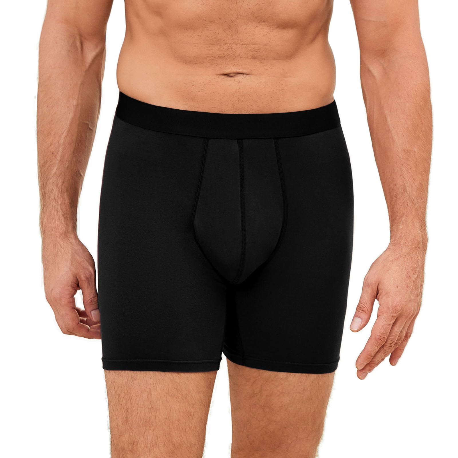 ZAKASA Bambus Boxershorts Herren Unterhosen: Unterwäsche Retroshorts Langes Beine Boxer Shorts Männer Elastischer Komfortbund ohne Etikett 3D Passform 6er Pack