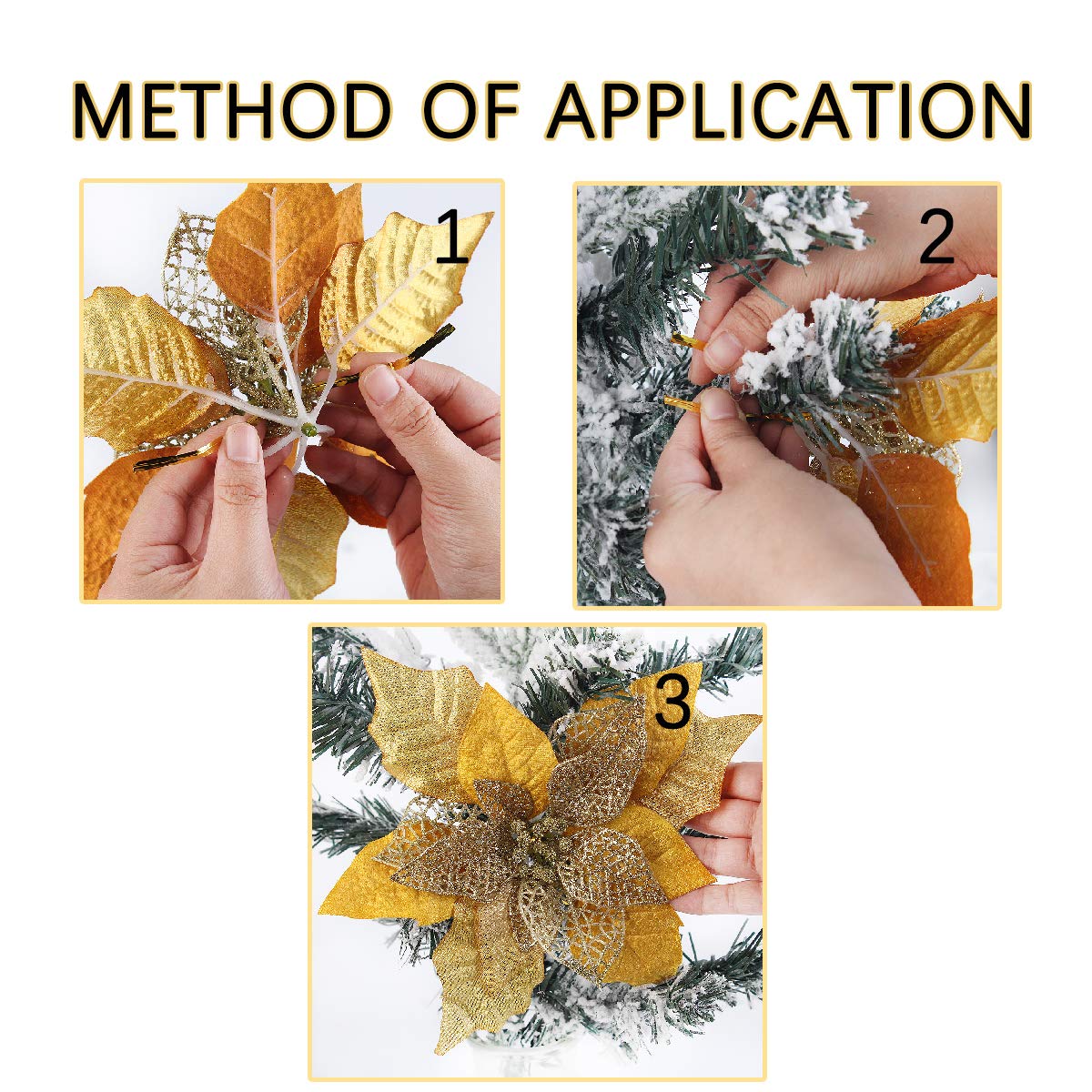 Amazon.co.jp: Blooming Paradise クリスマスツリー飾り 人工花