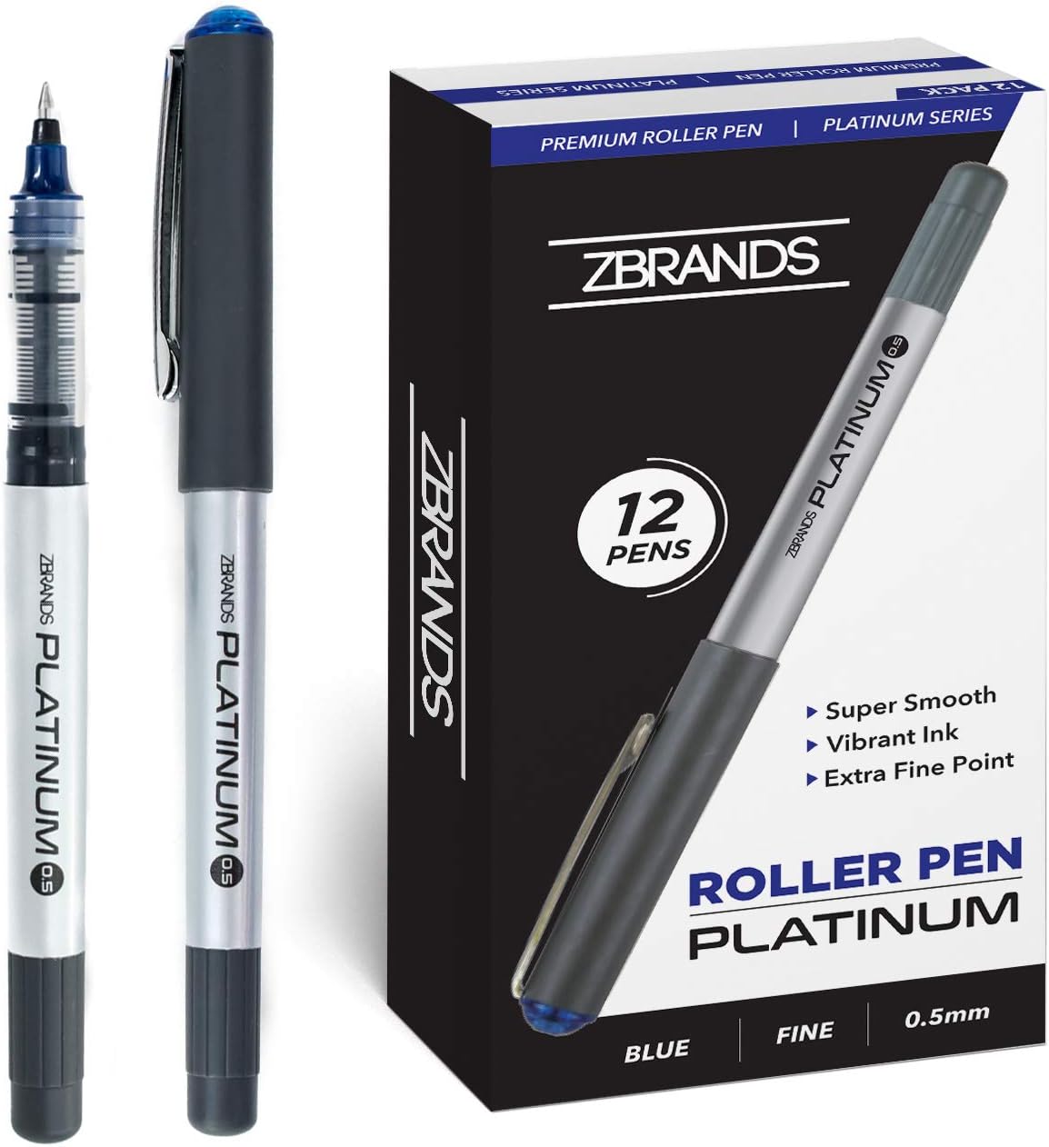 ZBRANDS Platinum Roller Pens, Fine Point Roller Ball Ink, Writing Pens