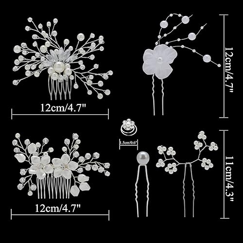 Miniatura 2 de inSowni Paquete de 40 peines laterales para el pelo de la boda y en forma de U+pinzas para el pelo para las mujeres novias y niñas