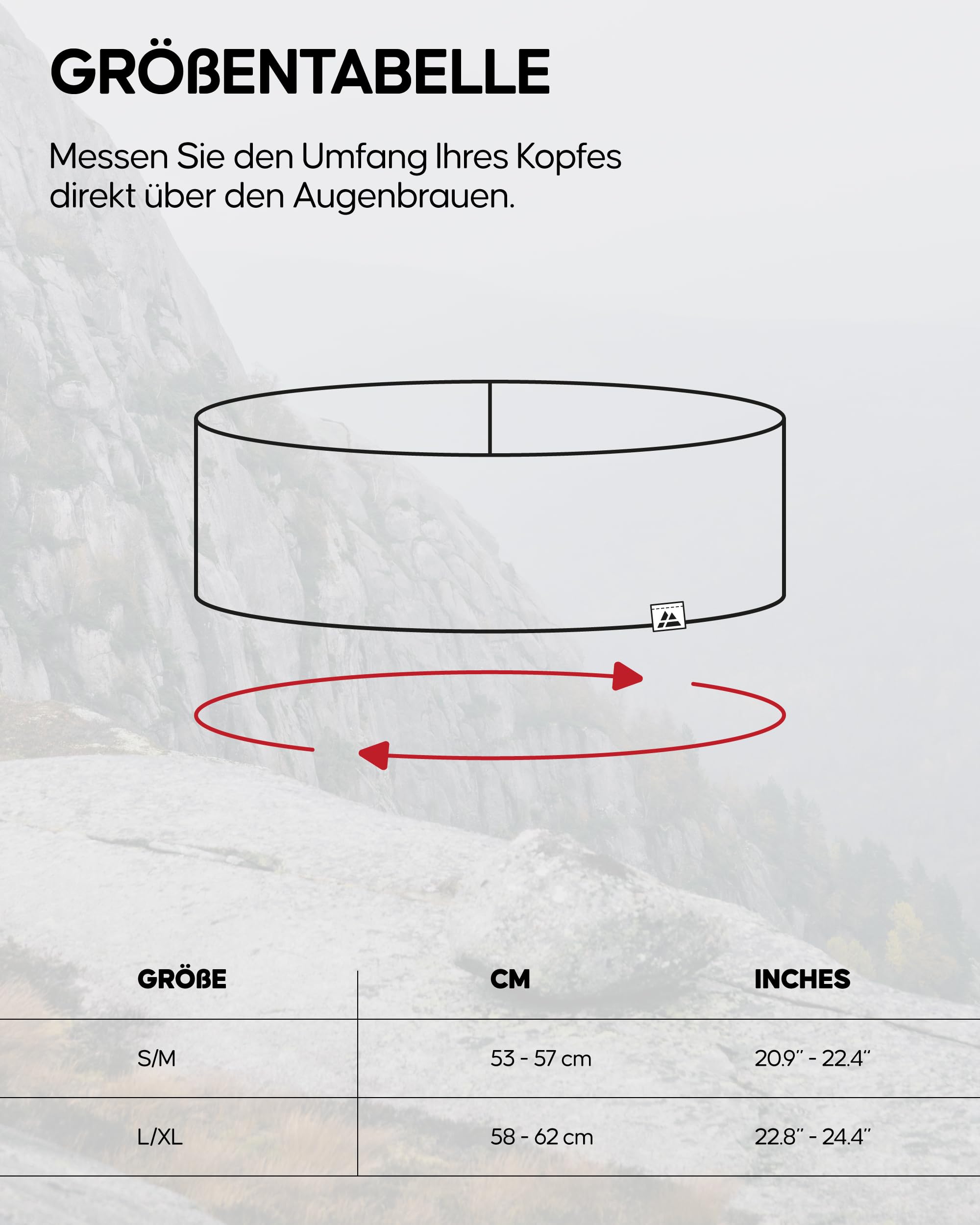 DANISH ENDURANCE Merino Stirnband, Elastisches Schweißband, 1er & 2er Pack | Merino Stirnband, Leicht & atmungsaktiv mit geruchshemmender Wirkung für Wandern, Laufen & Radfahren bei Kälte, Unisex