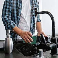 Vista 6 de Esponja de limpieza resistente, sin arañazos, esponja para lavar platos de doble cara, esponja para fregar, para cocina, fregadero, plato, bañera