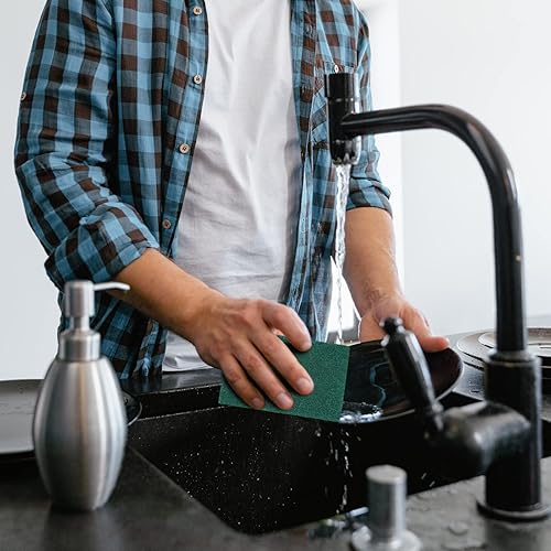 Miniatura 6 de Esponja de limpieza resistente, esponja para lavar platos de doble cara sin arañazos, esponja para fregar, para cocina, fregadero, plato, bañera,