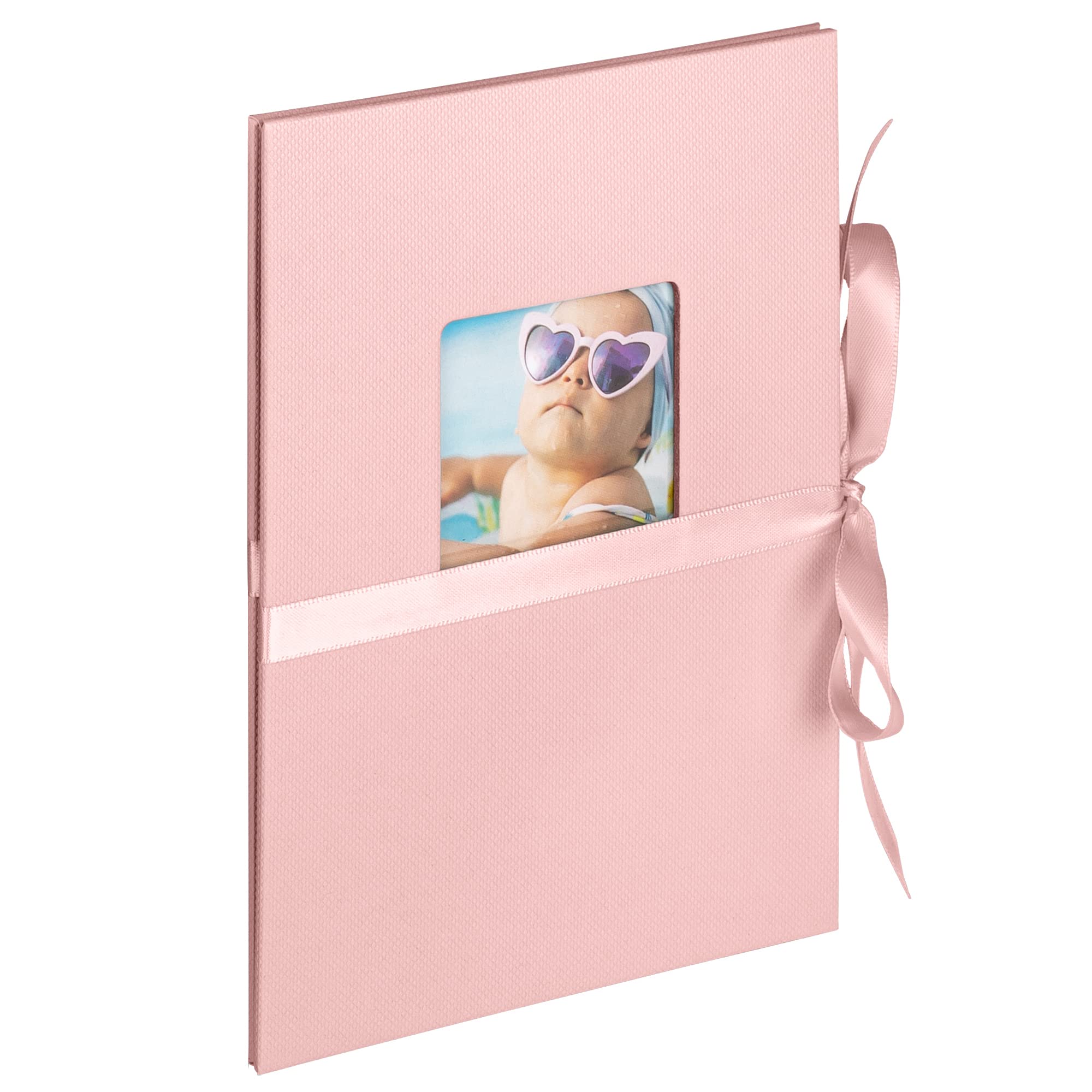 walther design Leporello rosa 12 Fotos 10 x 15 cm mit Cover-Ausstanzung und Schleifenbindung Fun ML-350-BR