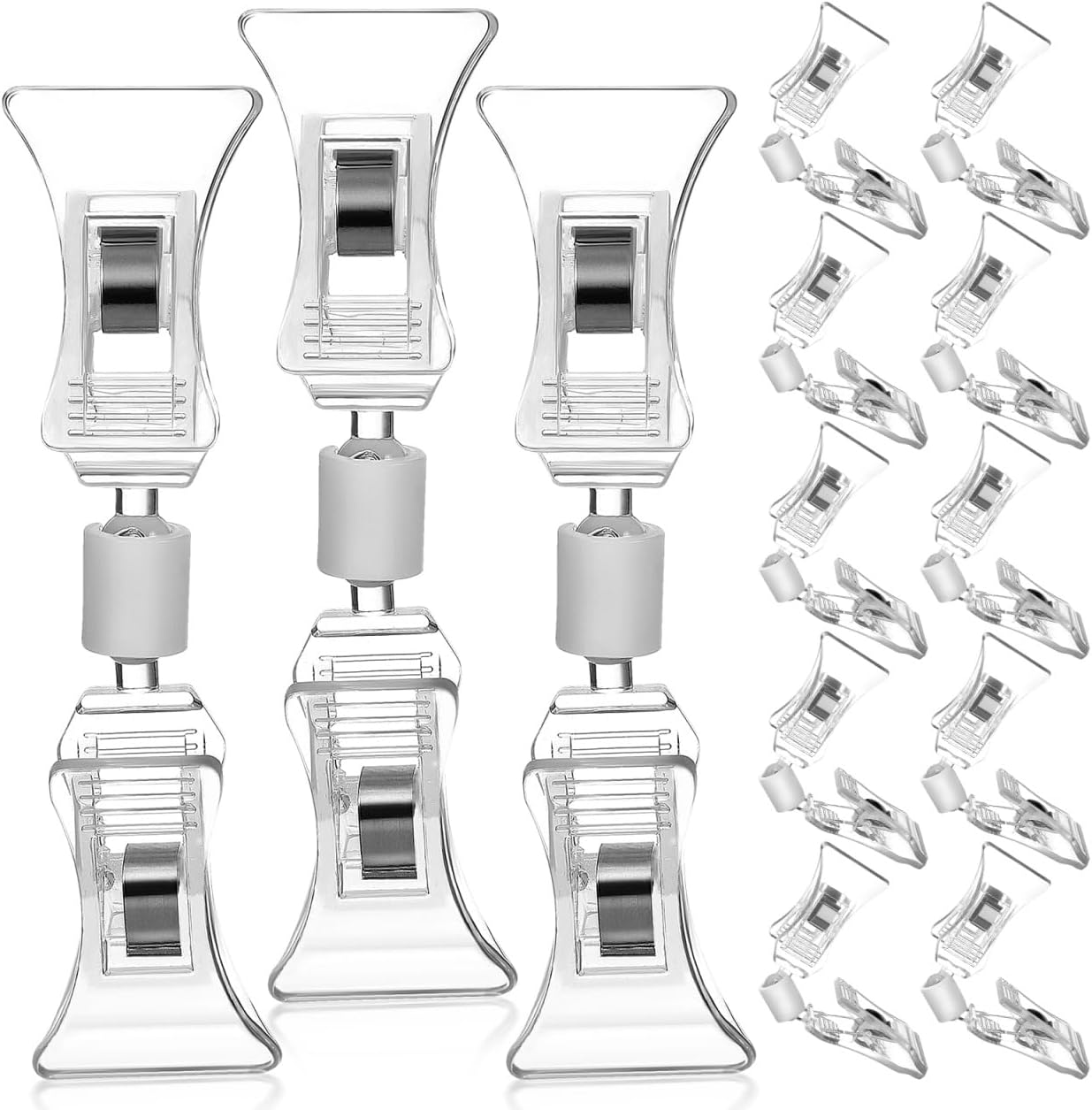 40 Pack Double Sided Sign Clips Clear Label Clips for Price Tags Retail Merchandise Displays Clip on Price Tag Holder Mini Sign Holder Clips for Store Shelves