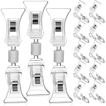 TOPBATHY Pack of 20 Double-Sided Clips Transparent Sign Clips Made of Clear PS Plastic Label Clips and Price Label Holder for Retail Office Home and Presentation