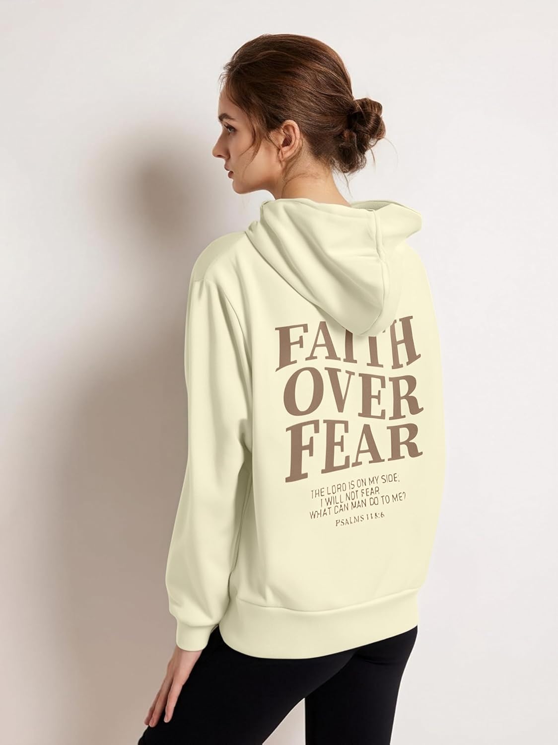 Faith Over Fear Hoodie-Christian Hoodies for Women Christian Religious Sayings Sweatshirts Inspirational Jesus - Image 3