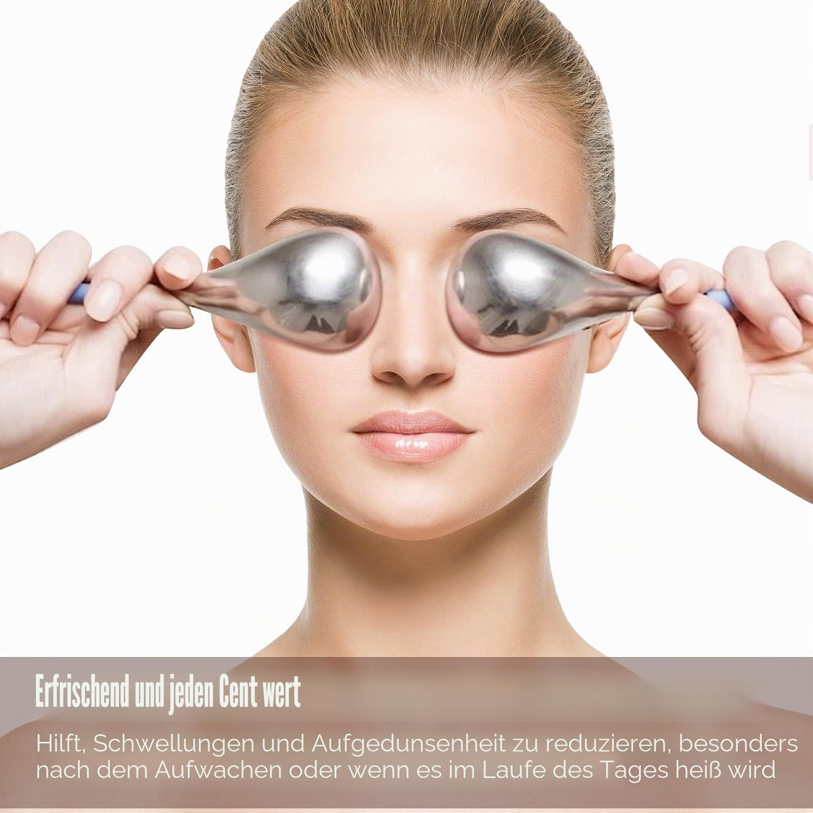 Eiskugeln für Gesicht und Augen, Edelstahl Cryo Sticks, Roller Gua Sha Scarping Tool für Spa Beauty Massage, Gesichts-Hautpflege-Kits mit Aufbewahrungsbox für Puffiness Reducing & Jawline Sculpting