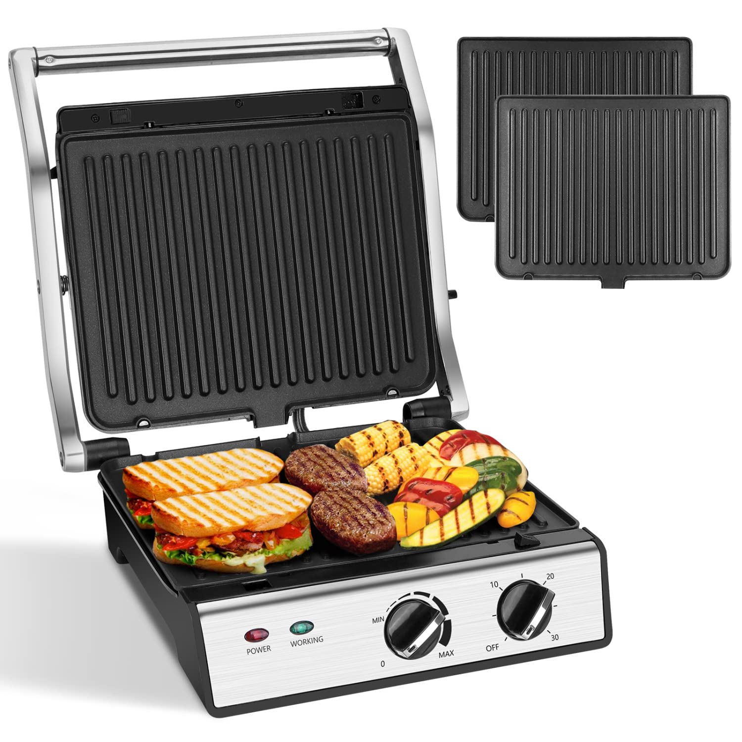 Buy Aigostar DualKnob Sandwich Toaster with Removable Plate, 2000W