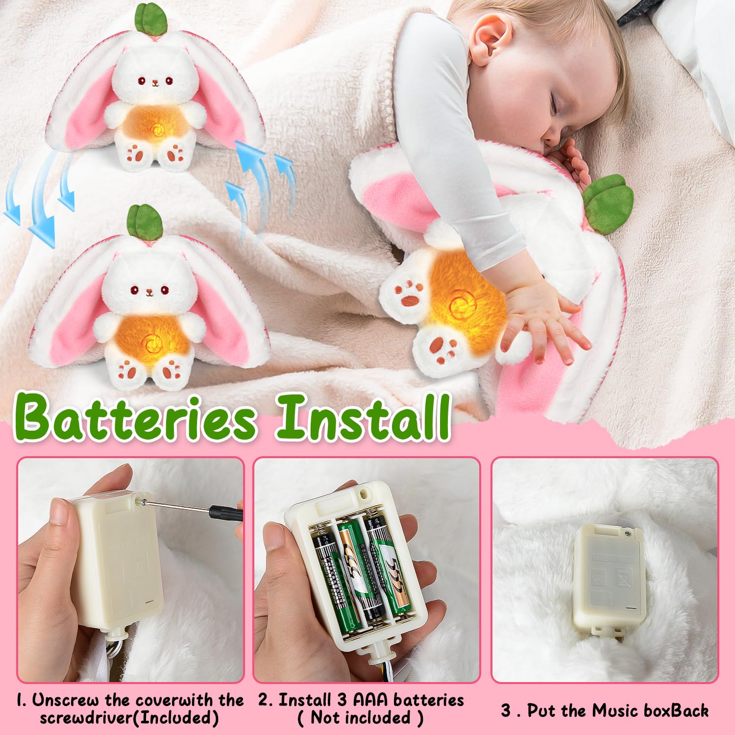 TaimeiMao Schlummer Otter Kuscheltier - Mit Atembewegung & Musik Für Babys