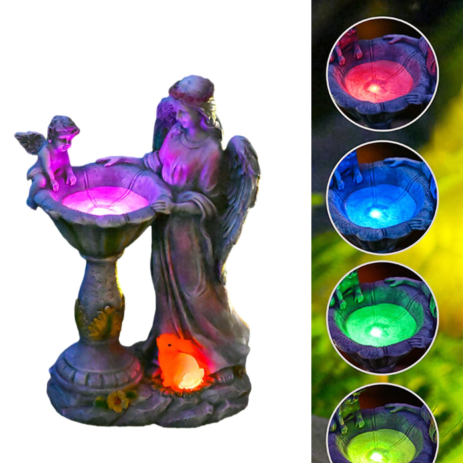 Fontana luminosa in resina per interni ed esterni, con energia solare, per gli appassionati di decorazione del giardino, regalo per casa e giardino