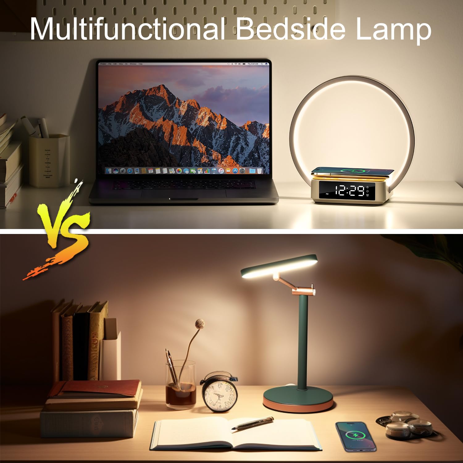 Morwealth Lampada da comodino con Caricabatterie Wireless veloce — immagine 8 di 11