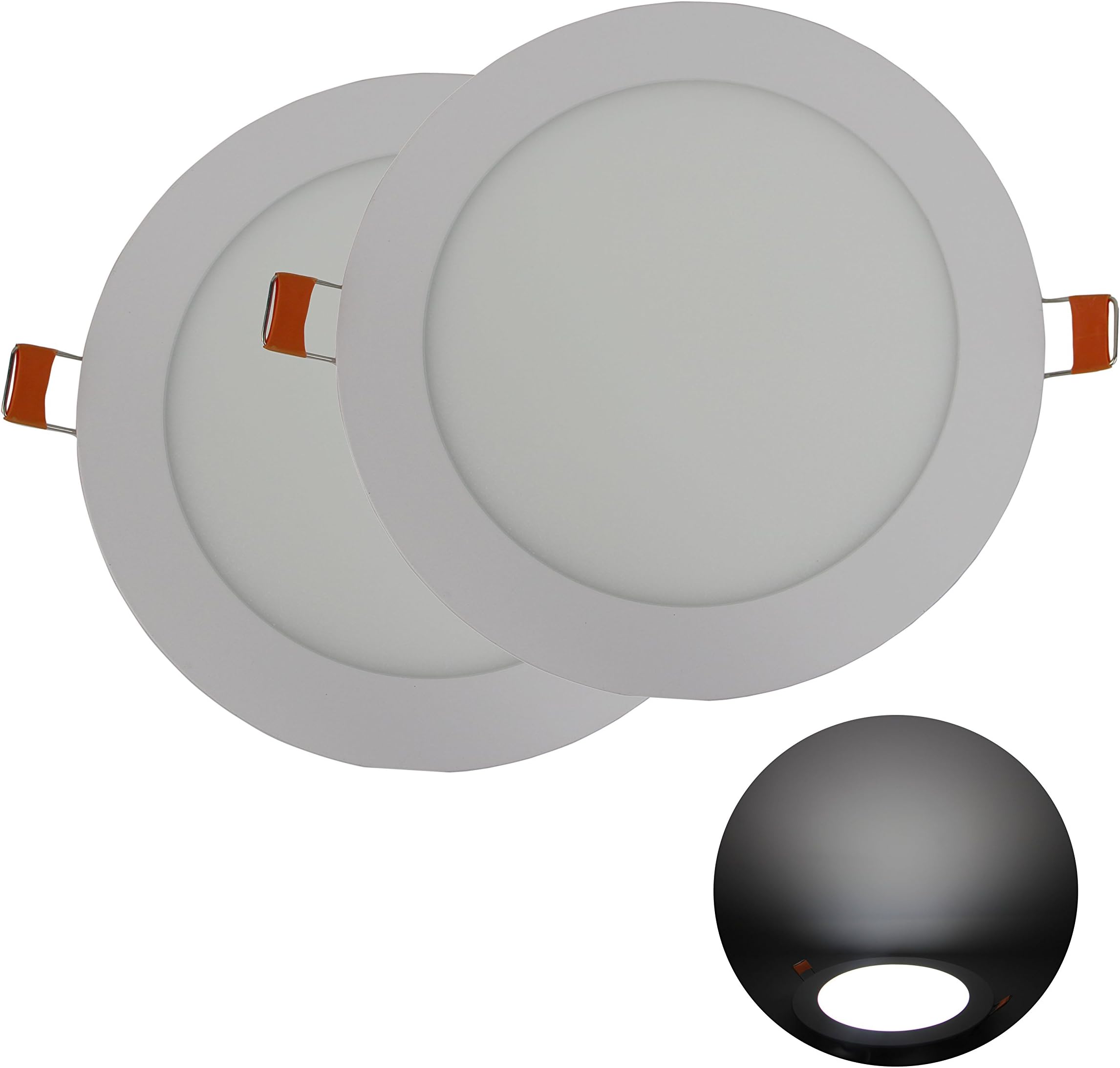 Hothome HH-RPA6CW, LED 6W Recessed Ceiling Flat Panel Down Light, 2pcs, Diameter 120mm, 540 Lumen, 6000K Cool White [Energy Class A+ [Energy Class A+]