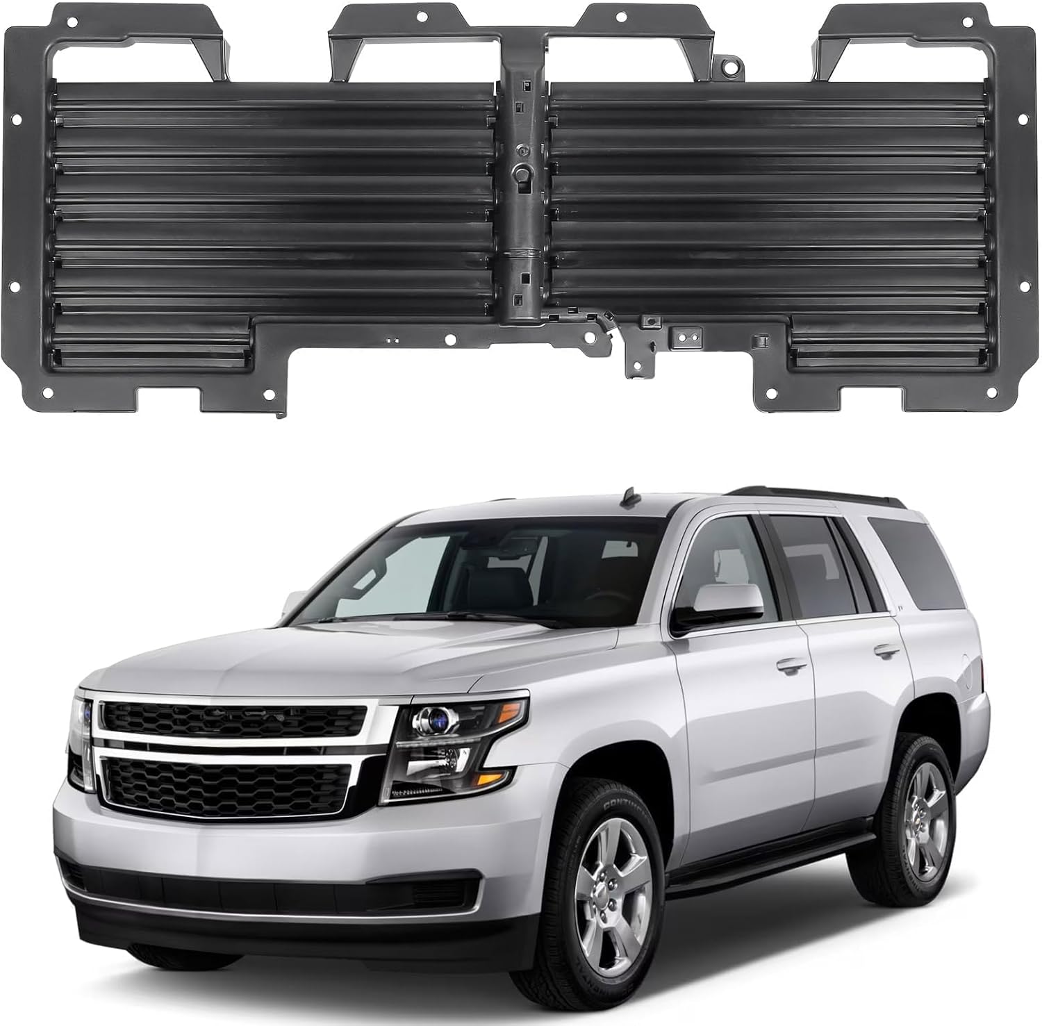 JOLONG Front Active Grille Air Shutter W/O Motor for 2015-2020 Chevrolet Suburban Tahoe，Cadillac Escalade ESV，GMC Yukon，XL/DENALI Replacement for 84378163 GM1206125