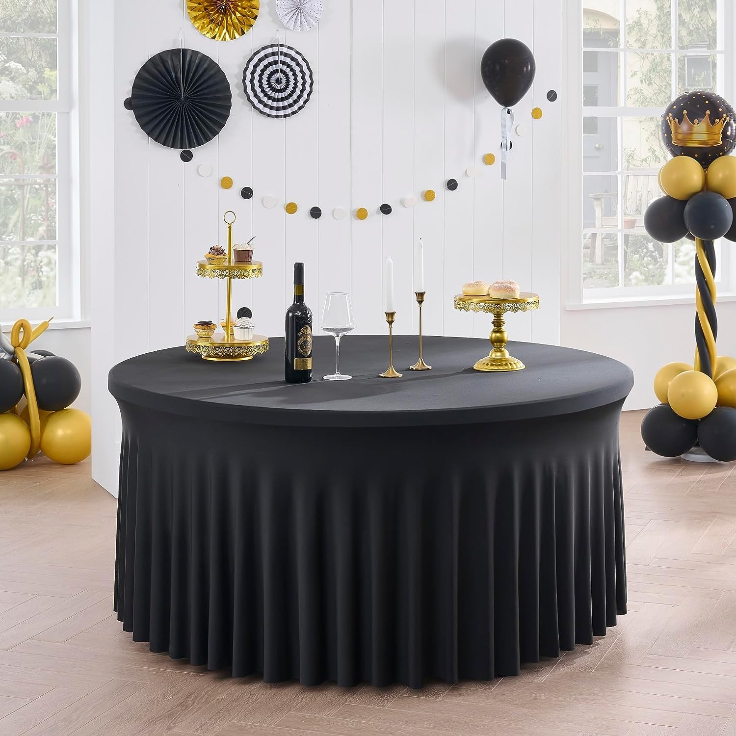 Nacuci Petite Nappe Ronde Ajustée Pour Table De Cocktail, Nappe