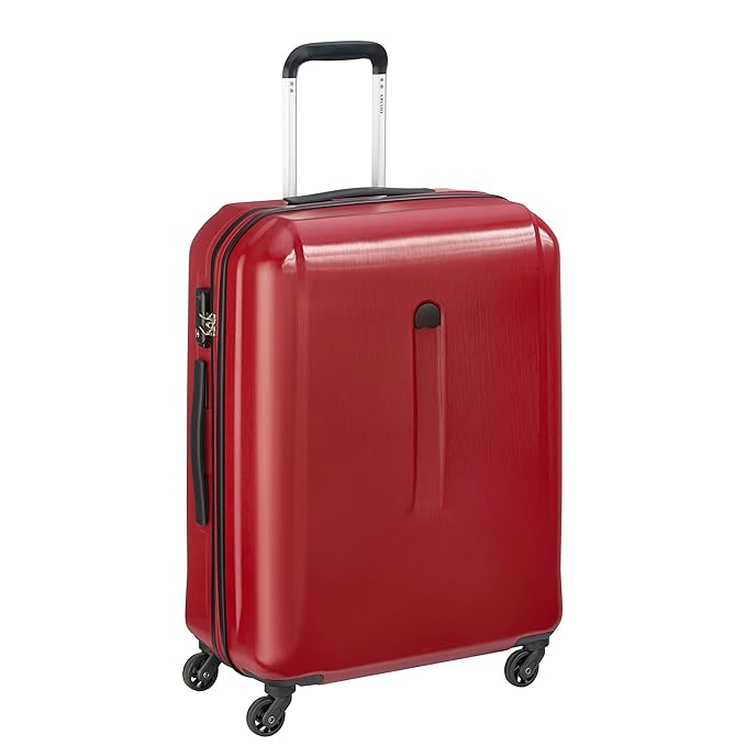Delsey Maputo ABS 66 CM 4 Wheels Red Hard Suitcase Amazon.in Fashion